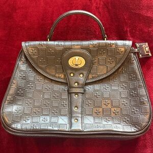 Chic Embossed Black Satchel